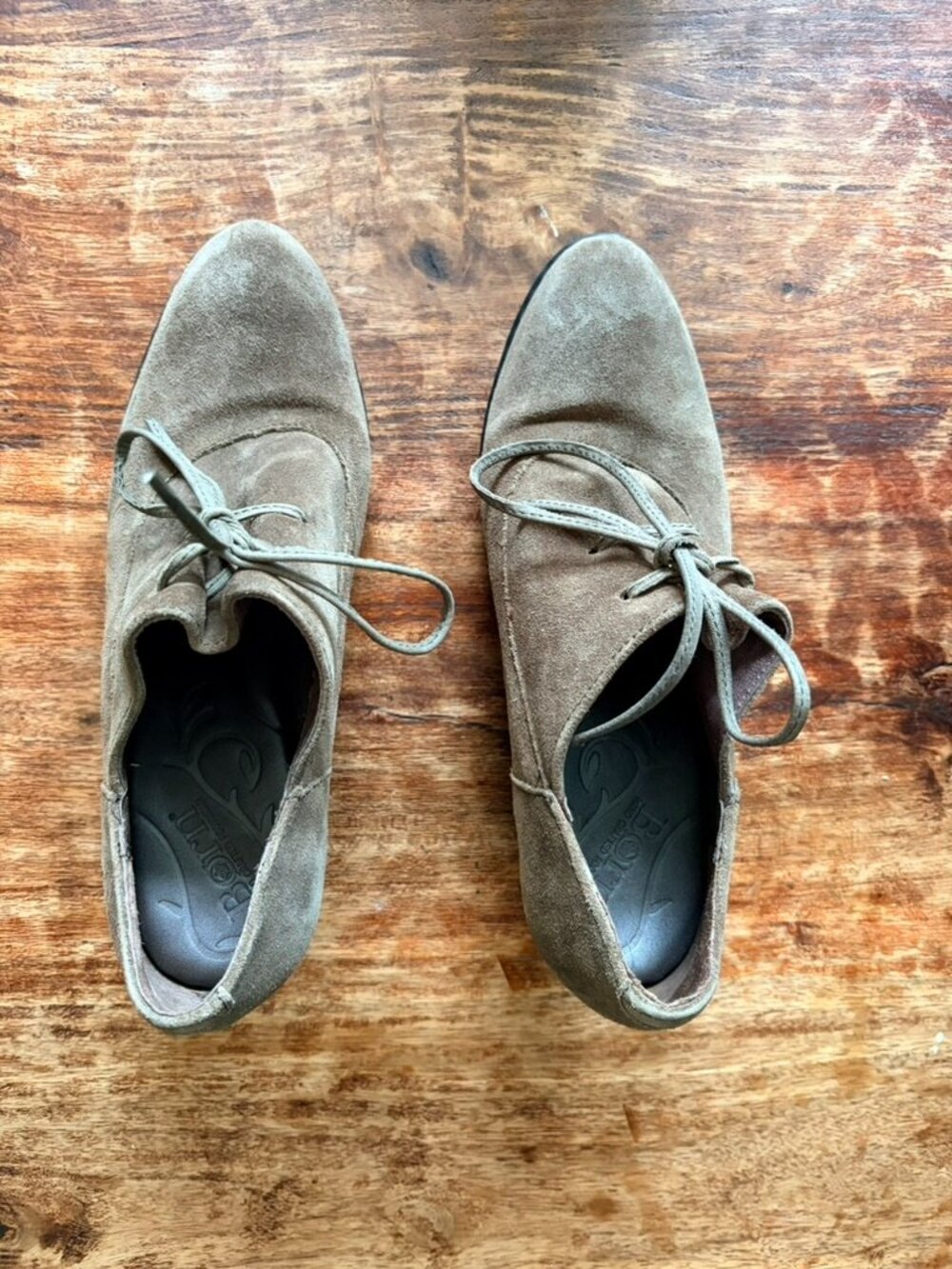 Vintage BORN "Lumen" Suede Tie-Up Heels